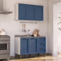 Cozinha Compacta Lavanda 5 PT 3 GV Azul e Branco - 1
