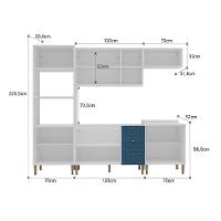 Cozinha Compacta 11 PT 3 GV Azul e Branco - 3