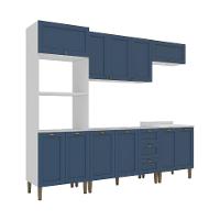 Cozinha Compacta 11 PT 3 GV Azul e Branco