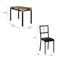 Conjunto de Mesa Retangular com Tampo de MDP Marrom Copenhague e 4 Cadeiras Monterrey Revestimento Sintético Marrom e Preto - 3