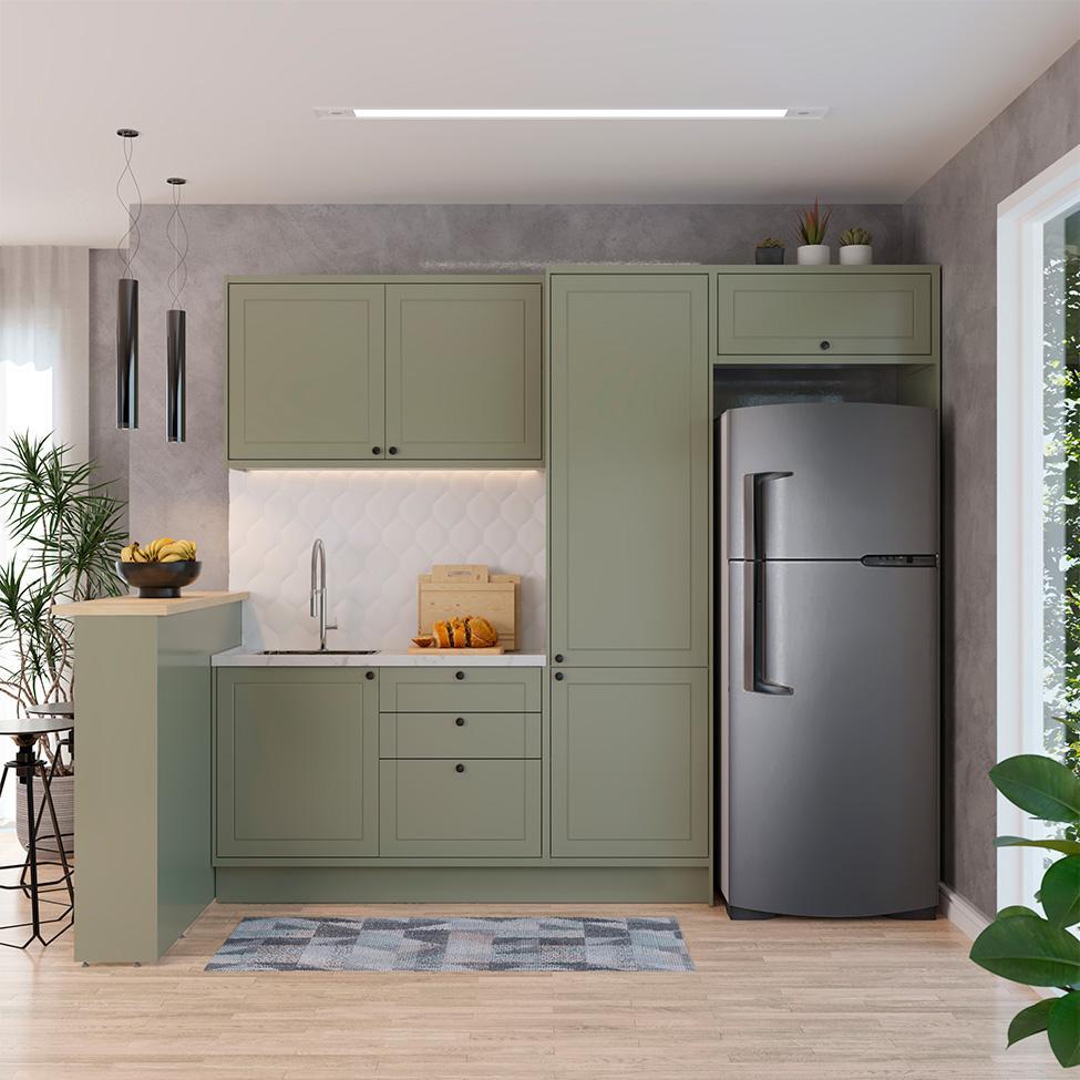 Cozinha Completa Évora com Bancada 6 PT 3 GV Verde Hill - 1