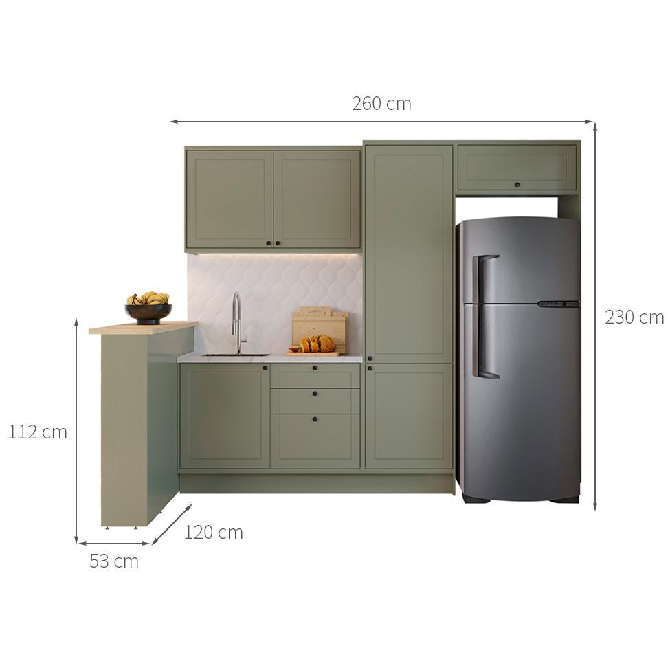 Cozinha Completa Évora com Bancada 6 PT 3 GV Verde Hill - 3