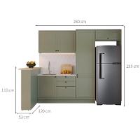 Cozinha Completa Évora com Bancada 6 PT 3 GV Verde Hill - 3