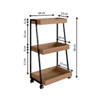 Carrinho Multiuso Albi Mel e Preto - 3