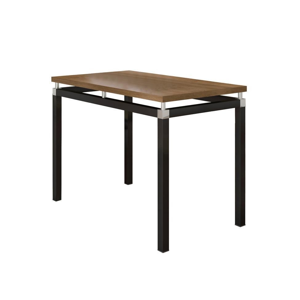 Conjunto de Mesa Retangular com Tampo de MDP Marrom Copenhague e 4 Cadeiras Monterrey Revestimento Sintético Branco e Preto - 5