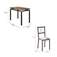 Conjunto de Mesa Retangular com Tampo de MDP Marrom Copenhague e 4 Cadeiras Monterrey Revestimento Sintético Branco e Preto - 3