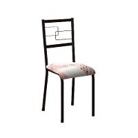 Conjunto de Mesa Retangular com Tampo de MDP Marrom Copenhague e 4 Cadeiras Monterrey Revestimento Sintético Branco e Preto