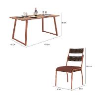 Conjunto de Mesa Retangular com Tampo de MDP Marrom Claro Atlanta e 6 Cadeiras Atenas Revestimento Sintético Terracota e Cobre - 3