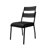 Conjunto de Mesa Retangular com Tampo de MDP Marrom Claro Atlanta e 6 Cadeiras Atenas Revestimento Sintético Preto - 5