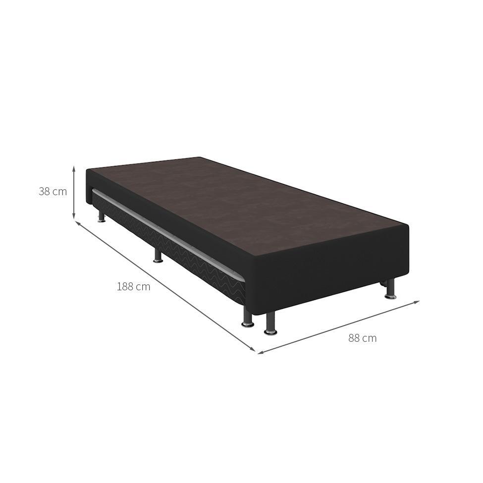 Base para Cama Box Solteiro Nero com Colchão Auxiliar Espuma D28 Preta e Branca - 3