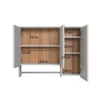 Conjunto de Gabinete com Cuba Branca e Armário de Banheiro com Espelho Cecília 6 PT Mel e Arenas