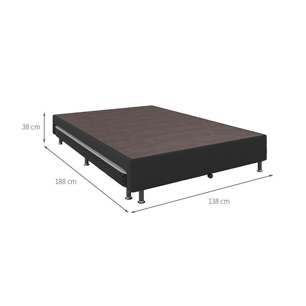 Base para Cama Box Casal Nero com Colchão Auxiliar Solteiro Espuma D28 Preta e Branca - 2
