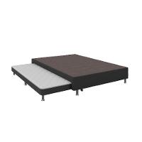 Base para Cama Box Casal Nero com Colchão Auxiliar Solteiro Espuma D28 Preta e Branca - 1