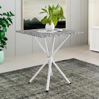 Mesa de Jantar Quadrada com Tampo de Granito Léia Branca 70 cm - 2