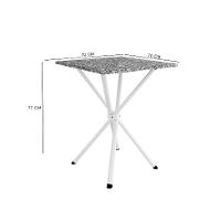 Mesa de Jantar Quadrada com Tampo de Granito Léia Branca 70 cm - 3