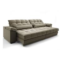 Sofá 5 Lugares Retrátil e Reclinável Majestic Veludo Fendi - 1