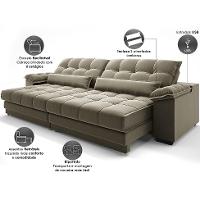 Sofá 5 Lugares Retrátil e Reclinável Majestic Veludo Fendi
