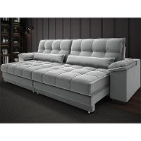 Sofá 5 Lugares Retrátil e Reclinável Majestic Veludo Cinza - 2