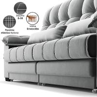 Sofá 5 Lugares Retrátil e Reclinável Majestic Veludo Cinza