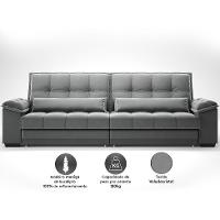 Sofá 5 Lugares Retrátil e Reclinável Majestic Veludo Cinza - 6