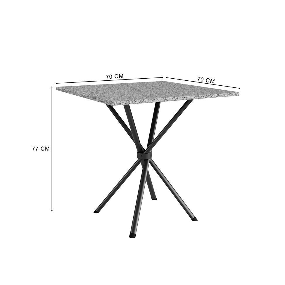 Mesa de Jantar Quadrada com Tampo de Granito Léia Preta Fosca 70 cm - 3