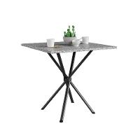 Mesa de Jantar Quadrada com Tampo de Granito Léia Preta Fosca 70 cm - 1