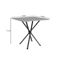 Mesa de Jantar Quadrada com Tampo de Granito Léia Preta Fosca 70 cm - 3