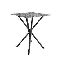 Mesa de Jantar Quadrada com Tampo de Granito Léia Preta Brilhante 70 cm - 1