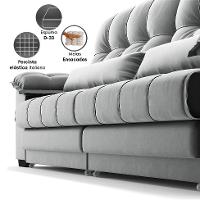 Sofá 3 Lugares Retrátil e Reclinável Majestic Veludo Cinza - 5