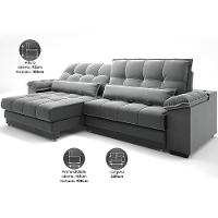 Sofá 3 Lugares Retrátil e Reclinável Majestic Veludo Cinza - 6