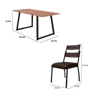 Conjunto de Mesa Retangular com Tampo de MDP Marrom Claro Atlanta e 6 Cadeiras Atenas Revestimento Sintético Marrom e Preto - 3