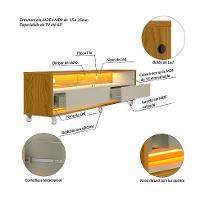 Rack para TV até 65 Polegadas Andorra com LED 2 GV Cedro e Off White - 5