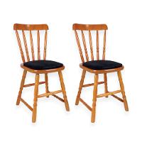 Conjunto com 2 Cadeiras Dalas Veludo Preto e Mel - 1