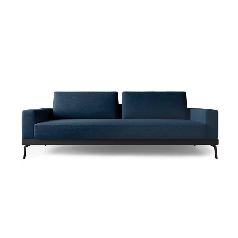 Sofá 3 Lugares Franccesco Linho Azul 180 cm - 1