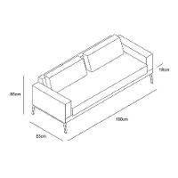 Sofá 3 Lugares Franccesco Linho Azul 180 cm - 3