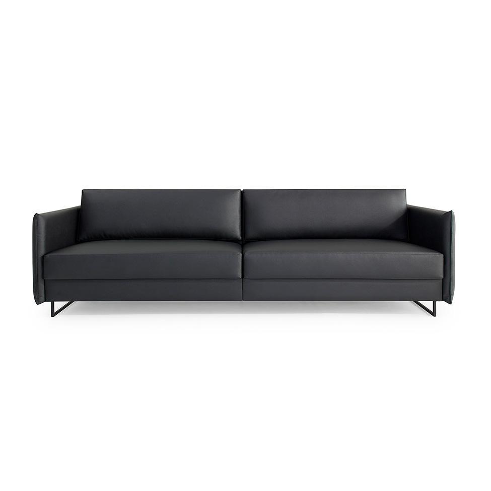Sofá 3 Lugares Enrico Revestimento Sintético Preto 240 cm - 4