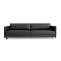 Sofá 3 Lugares Enrico Revestimento Sintético Preto 240 cm - 4