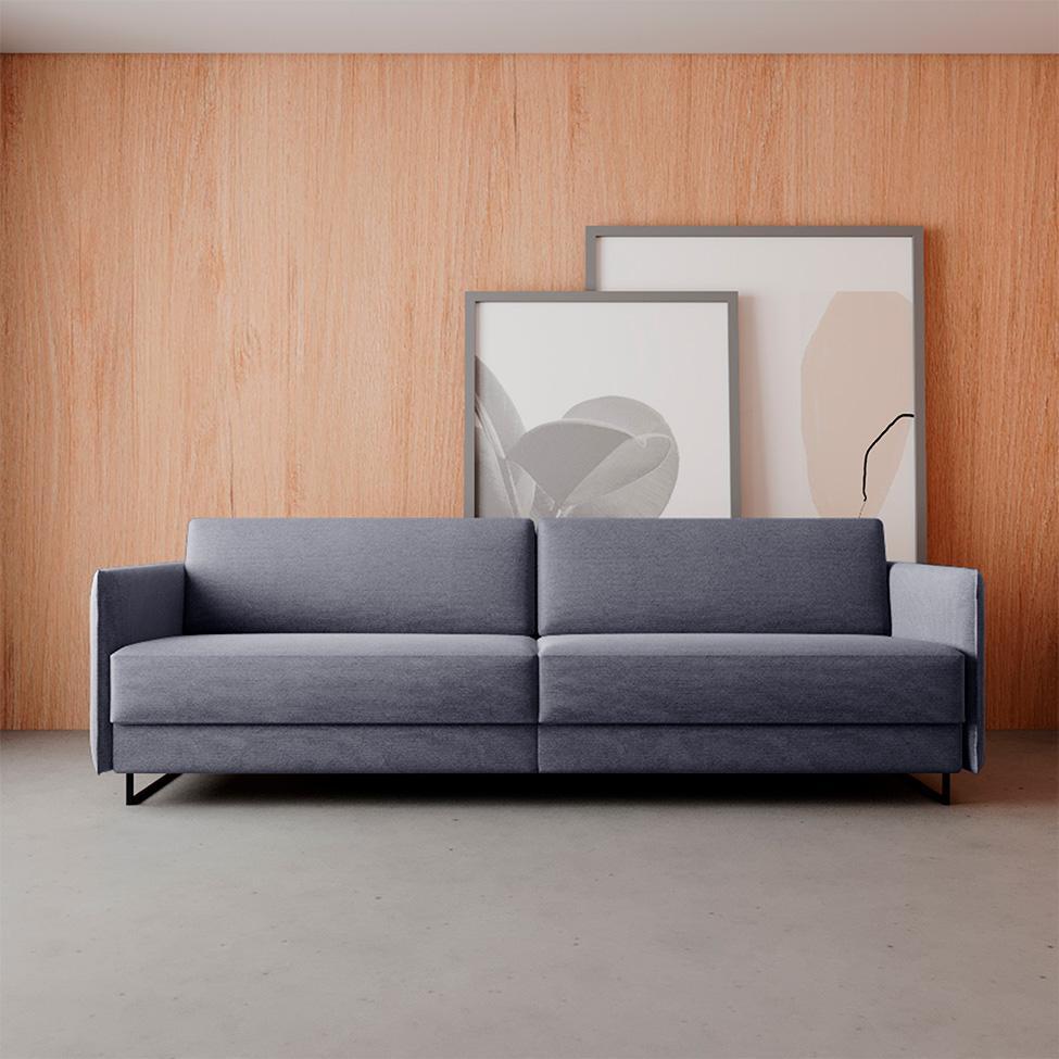 Sofá 3 Lugares Enrico Linho Cinza 180 cm - 2