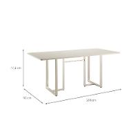 Mesa de Jantar Retangular com Tampo de Vidro Arcadia Off White e Champagne 184 cm - 3