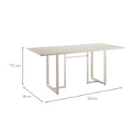Mesa de Jantar Retangular com Tampo de Vidro Arcadia Off White e Champagne 160 cm - 2