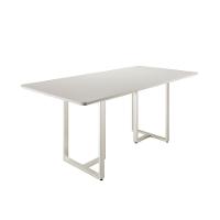 Mesa de Jantar Retangular com Tampo de Vidro Arcadia Off White e Champagne 160 cm - 3