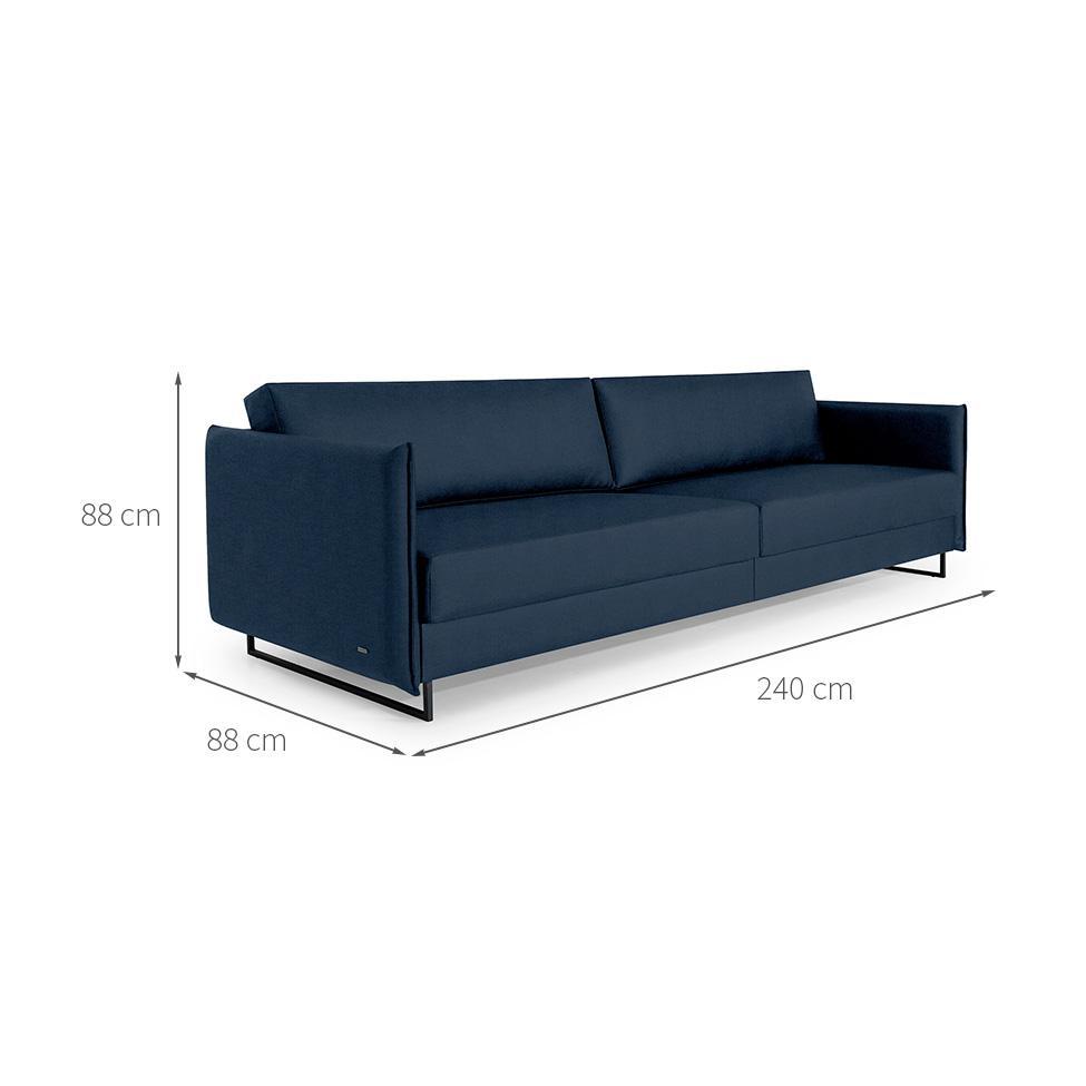 Sofá 3 Lugares Enrico Linho Azul 240 cm - 3