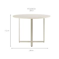 Mesa de Jantar Redonda com Tampo de Vidro Arcadia Off White e Champagne 108 cm - 3
