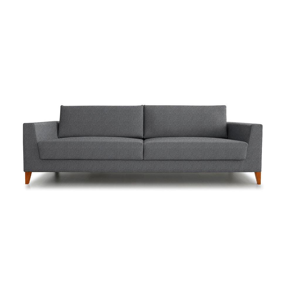 Sofá 3 Lugares Benjamin Linho Cinza 210 cm - 4