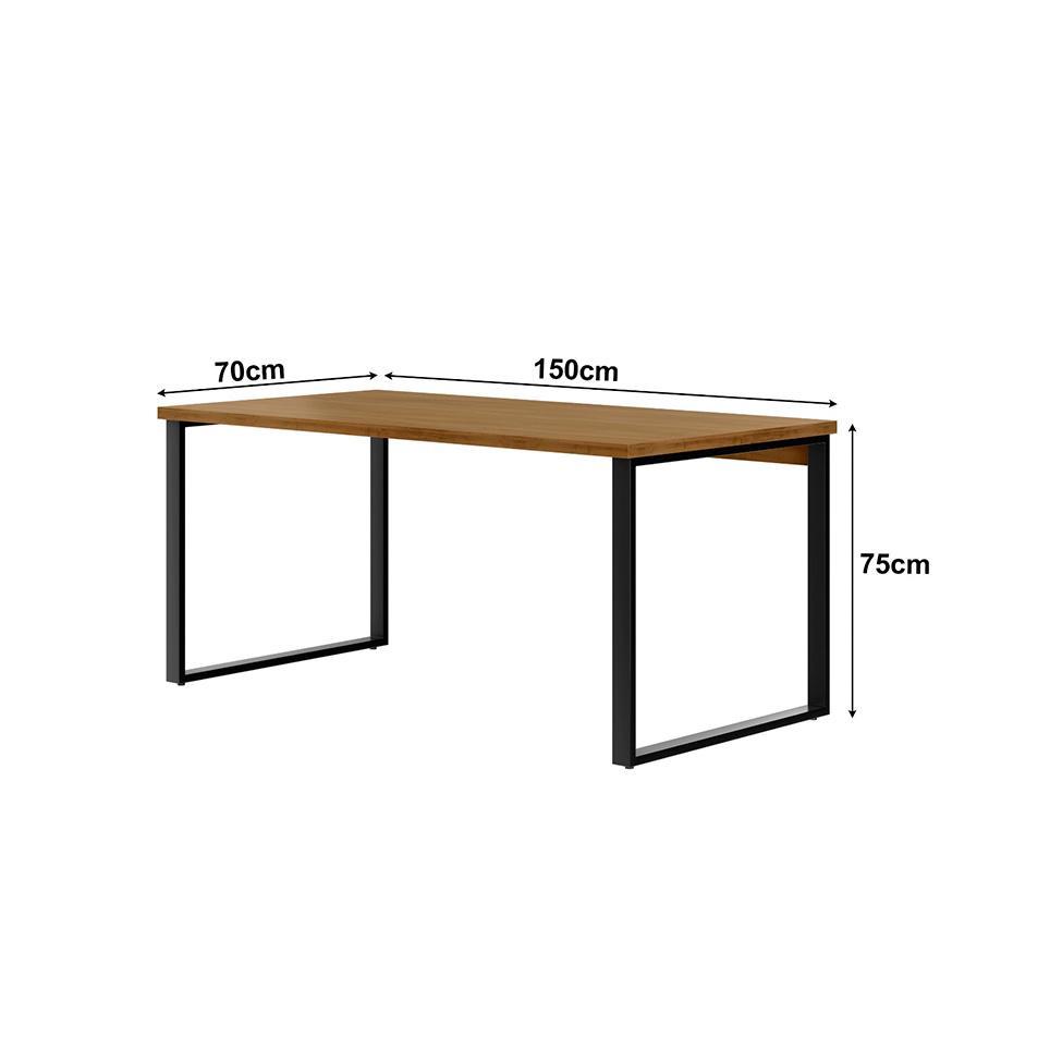Mesa de Escritório Málaga Nogal e Preta 150 cm - 3