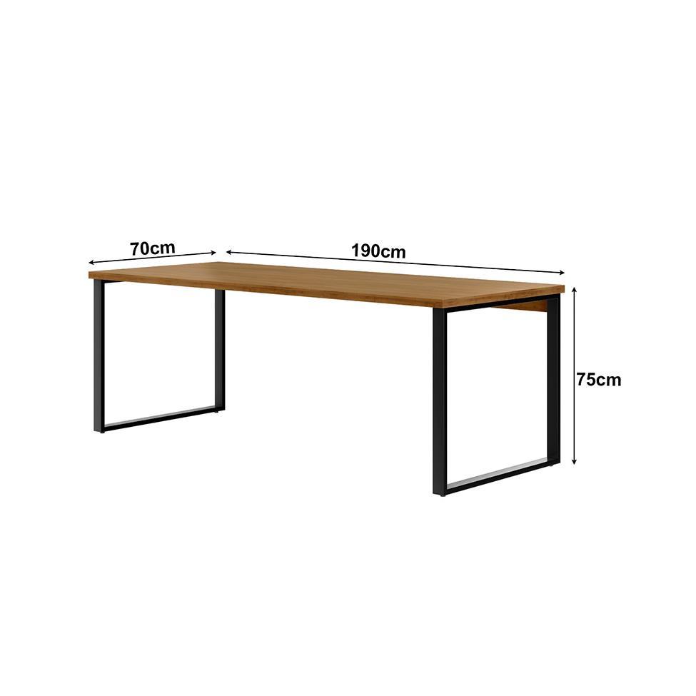 Mesa de Escritório Málaga Nogal e Preta 190 cm - 3