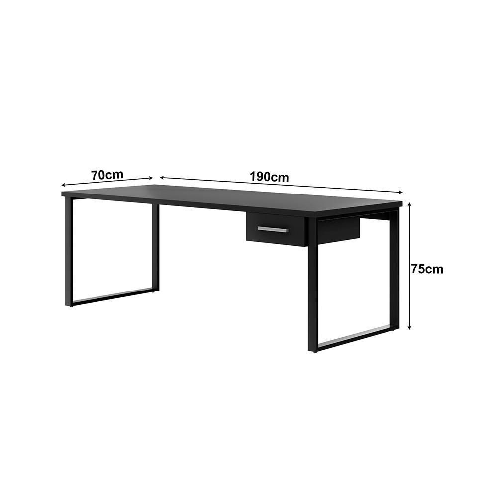 Mesa de Escritório Málaga 1 GV Preta 190 cm - 3