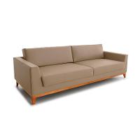 Sofá 3 Lugares Bartô Revestimento Sintético Bege 240 cm - 1