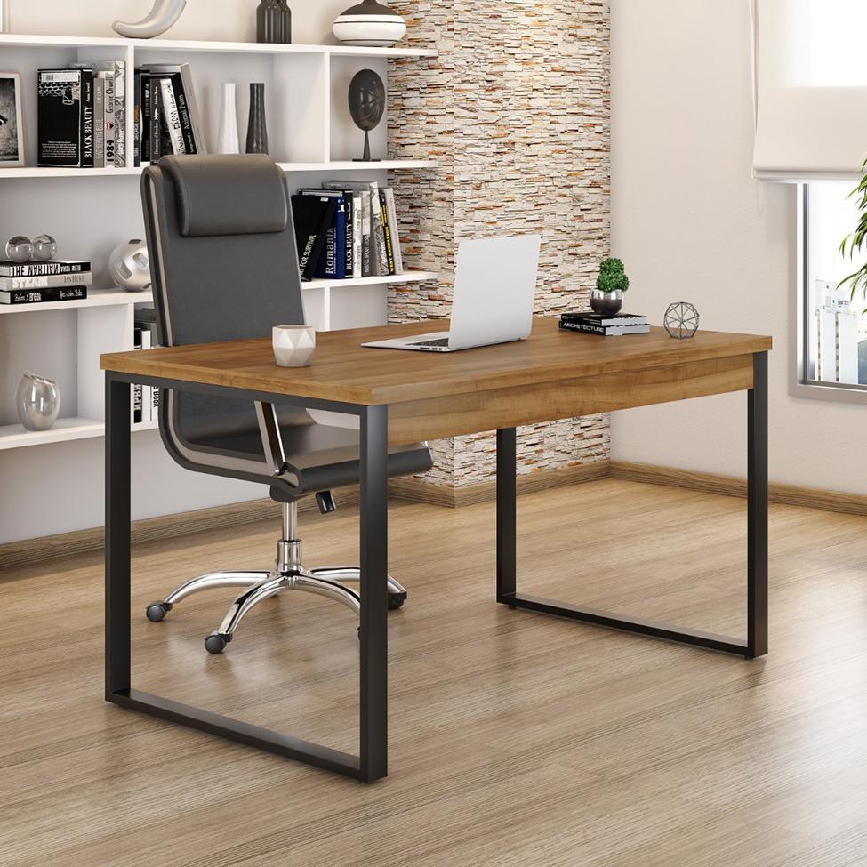 Mesa de Escritório Málaga Nogal e Preta 120 cm - 1
