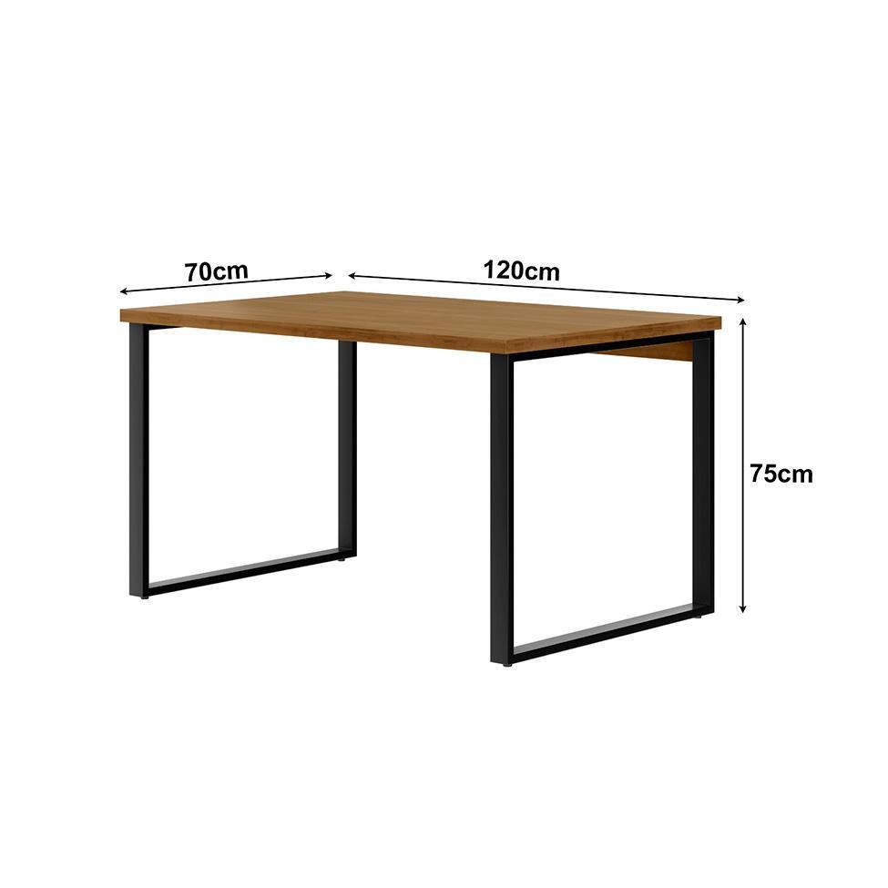 Mesa de Escritório Málaga Nogal e Preta 120 cm - 3